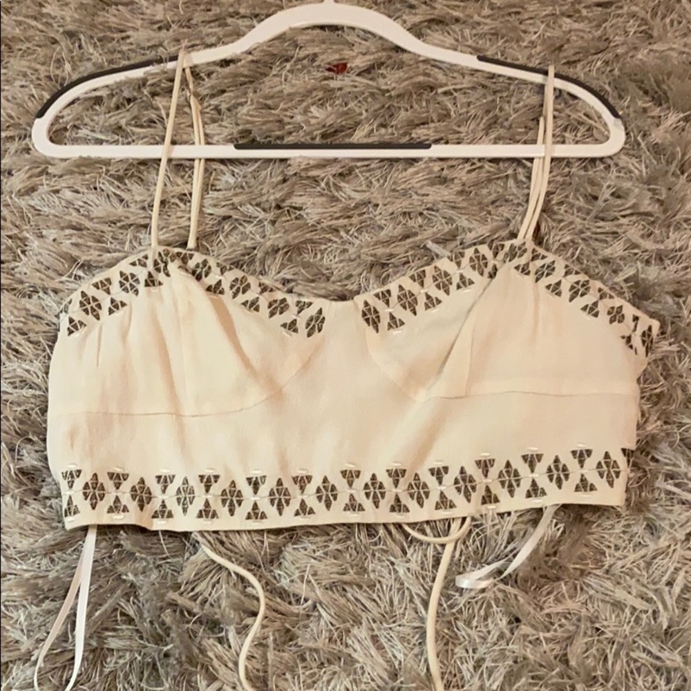 Cream/Gold crop top